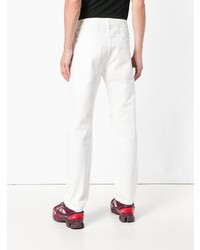 Jean skinny imprimé blanc Raf Simons