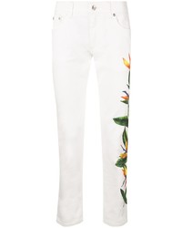Jean skinny imprimé blanc Dolce & Gabbana