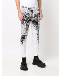 Jean skinny imprimé blanc Philipp Plein