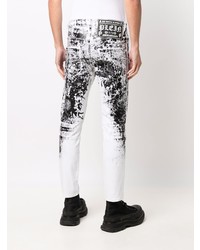 Jean skinny imprimé blanc Philipp Plein