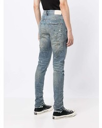 Jean skinny imprimé bleu clair purple brand