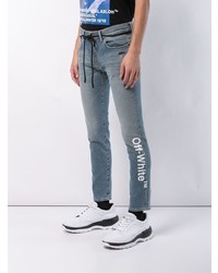 Jean skinny imprimé bleu clair Off-White