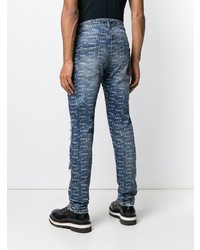 Jean skinny imprimé bleu Philipp Plein