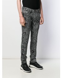 Jean skinny imprimé gris Philipp Plein