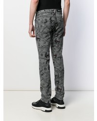 Jean skinny imprimé gris Philipp Plein