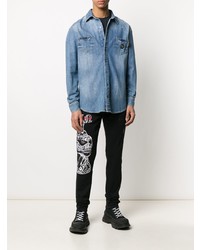 Jean skinny imprimé noir Philipp Plein