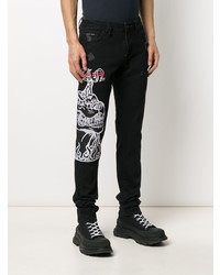 Jean skinny imprimé noir Philipp Plein