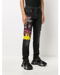 Jean skinny imprimé noir Philipp Plein