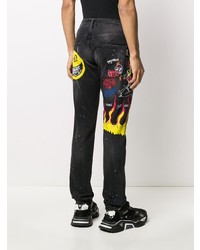 Jean skinny imprimé noir Philipp Plein