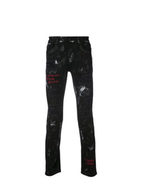 Jean skinny imprimé noir Haculla