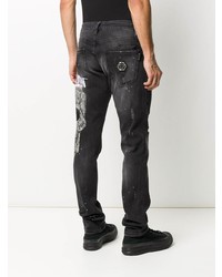 Jean skinny imprimé noir Philipp Plein