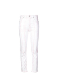 Jean skinny imprimé tie-dye blanc