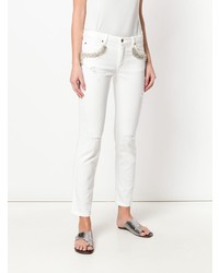 Jean skinny orné blanc Ermanno Ermanno