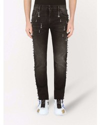 Jean skinny orné noir Dolce & Gabbana