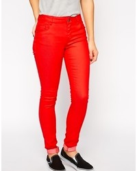 Jean skinny rouge Only