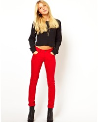 Jean skinny rouge Pieces