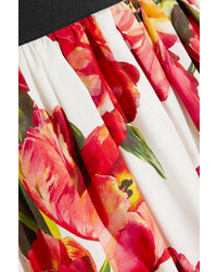 Jupe à fleurs rouge Dolce & Gabbana