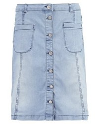 Jupe boutonnée en denim bleu clair Soyaconcept