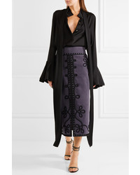 Jupe brodée noire Temperley London