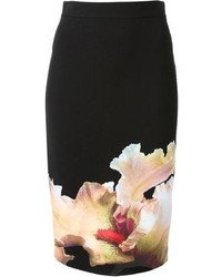 Jupe crayon à fleurs noire Givenchy