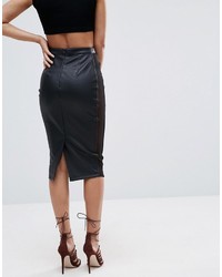 Jupe crayon en cuir noire Asos