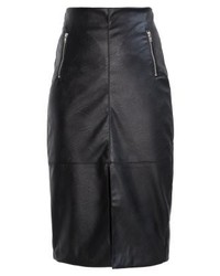 Jupe crayon en cuir noire Sparkz
