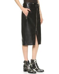 Jupe crayon en cuir noire Jason Wu