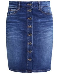 Jupe crayon en denim bleu marine Comma