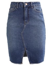 Jupe crayon en denim bleu marine New Look