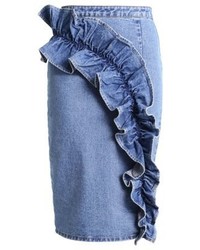 Jupe crayon en denim bleue LOST INK
