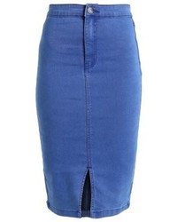 Jupe crayon en denim bleue Missguided