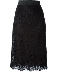 Jupe crayon en dentelle noire Dolce & Gabbana