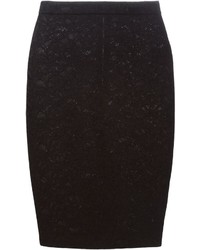 Jupe crayon en dentelle noire Givenchy