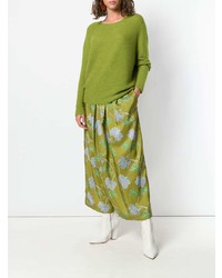 Jupe-culotte à fleurs verte Christian Wijnants
