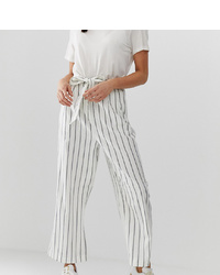 Jupe-culotte à rayures verticales blanche Asos Tall