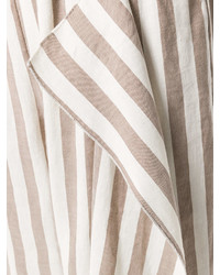 Jupe-culotte à rayures verticales blanche Incotex