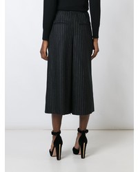 Jupe-culotte à rayures verticales noire et blanche Saint Laurent