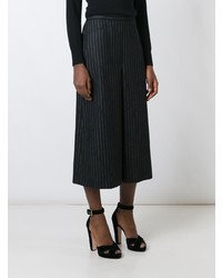 Jupe-culotte à rayures verticales noire et blanche Saint Laurent