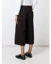 Jupe-culotte à rayures verticales noire Y's By Yohji Yamamoto Vintage