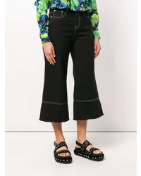 Jupe-culotte en denim noire MSGM