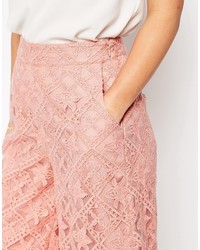 Jupe-culotte en dentelle rose Asos