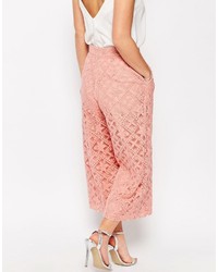 Jupe-culotte en dentelle rose Asos