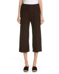 Jupe-culotte en laine en tricot marron foncé