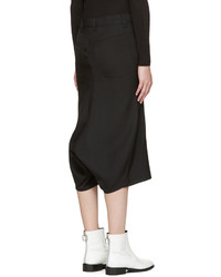 Jupe-culotte en laine noire Junya Watanabe