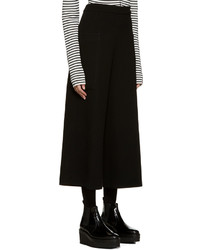 Jupe-culotte en laine noire MSGM