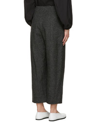 Jupe-culotte en laine plissée gris foncé Enfold