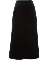 Jupe-culotte en soie noire Saint Laurent