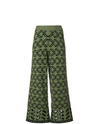 Jupe-culotte en tricot vert foncé