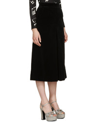 Jupe-culotte en velours noire Saint Laurent
