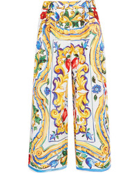 Jupe-culotte imprimée jaune Dolce & Gabbana